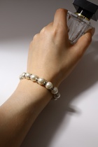 Браслет жемчуг «Невеста» со стразами, шар №10, цвет молочный, d=5,5 см - Фото 3