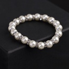 Браслет жемчуг «Невеста» со стразами, шар №10, цвет молочный, d=5,5 см - Фото 4