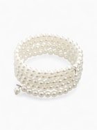 Браслет пружинка «Жемчуг. Невеста», d=5.5 см, бусина 5 мм, 4 ряда, цвет молочный - Фото 1