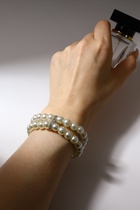 Браслет жемчуг «Невеста» бусины d=0.8 два ряда, со стразами, цвет молочный - Фото 3