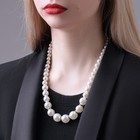 Бусы «Невеста» с жемчугом, со стразами, шар №10.12, цвет молочный, 45 см - Фото 5