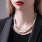 Бусы жемчуг «Невеста» шар №10, цвет молочный, L=40 см - Фото 5