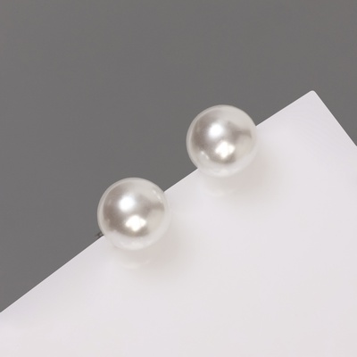 Серьги с жемчугом «Невеста» бусина d=1 шапочка, цвет белый