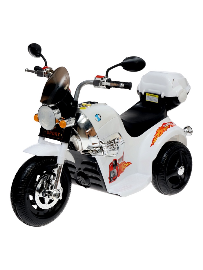 УЦЕНКА (Трещина багажника) Электромобиль «Чоппер», с аккумулятором, световые и звуковые эффекты, белый - Фото 1