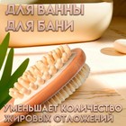 Щётка массажная для тела из натуральной щетины, с ручкой, гладкая - Фото 2