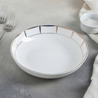 Тарелка фарфоровая глубокая «Аврора», 560 мл, d=18 см, цвет белый - фото 996097