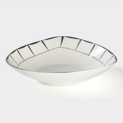 Тарелка сервировочная «Аврора», 500 мл, d=19 см, фарфор, белая