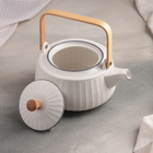 Набор чайный «Бриз», 7 предметов:ичайник 1 л, 6 стаканов 150 мл, на деревянной подставке - Фото 4