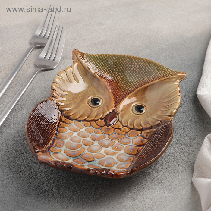 Блюдо сервировочное «Совунья», 18×15,5×3,5 см, цвет хохолка зелёный - Фото 1