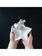 Блюдо сервировочное «Голубки на цветочке», 14×15×5 см, керамика, белое - Фото 9