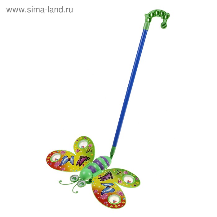 каталка бабочка с ручкой в пакете - Фото 1