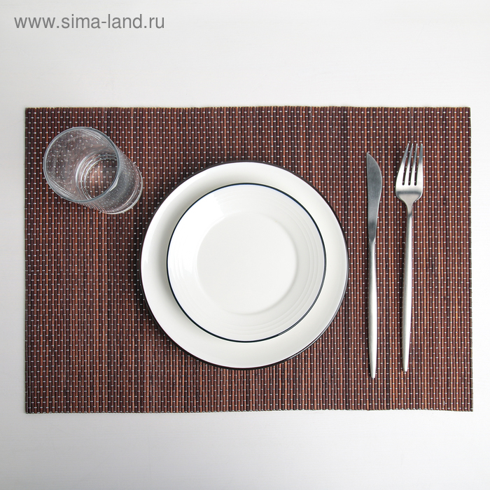 Салфетка сервировочная на стол 40×30 см «Капли», цвет коричневый - Фото 1