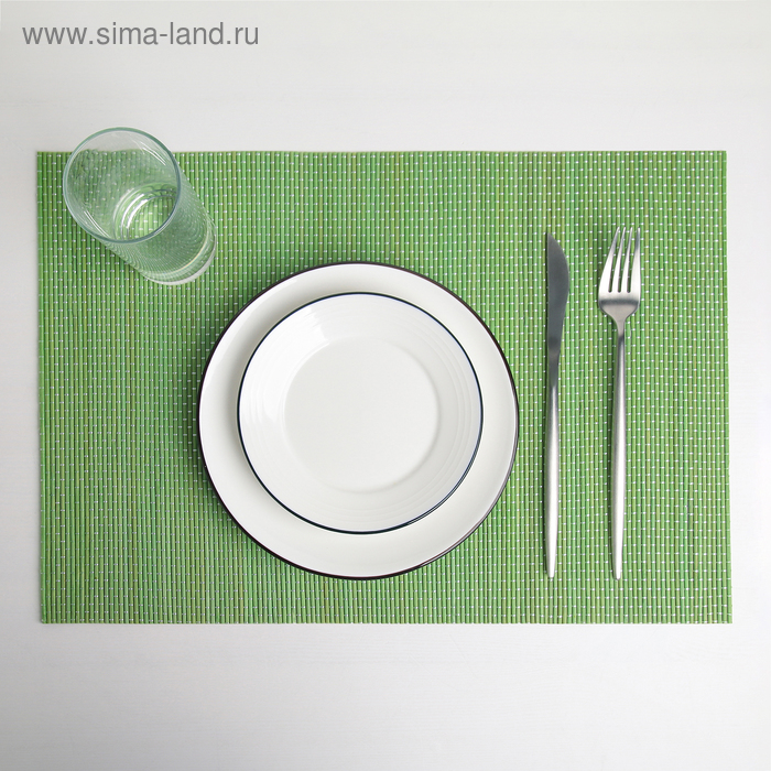 Салфетка сервировочная на стол «Капли», 40×30 см, цвет зелёный - Фото 1
