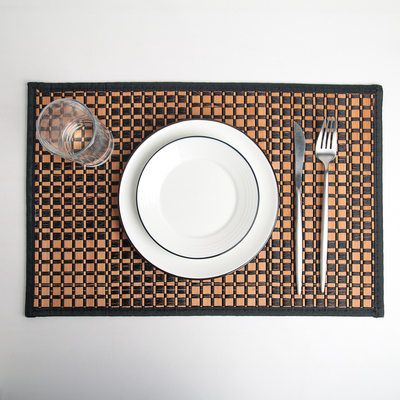 Салфетка сервировочная на стол «Шахматы», 45,5×30 см, цвет чёрный