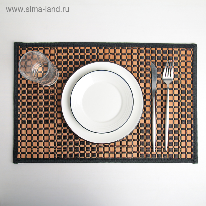 Салфетка сервировочная на стол «Шахматы», 45,5×30 см, цвет чёрный - Фото 1