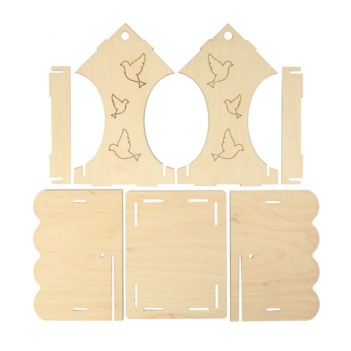 Деревянная кормушка-конструктор «Птички» своими руками, 14.5 × 18.5 × 25 см, Greengо - фото 1908514979