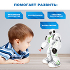 Робот GRAVITONE, свет, звук, стреляет, на батарейках, русская озвучка, синий - фото 9893335