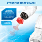 Робот GRAVITONE, свет, звук, стреляет, на батарейках, русская озвучка, синий - фото 9893336