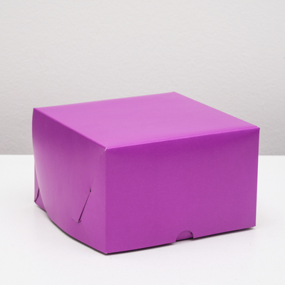 Упаковка на 4 капкейка без окна, фиолетовая, 16 х 16 х 10 см