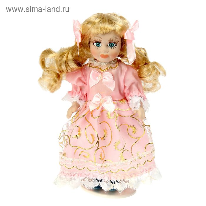 Кукла коллекционная "Олечка в розовом платьице" 19 см - Фото 1