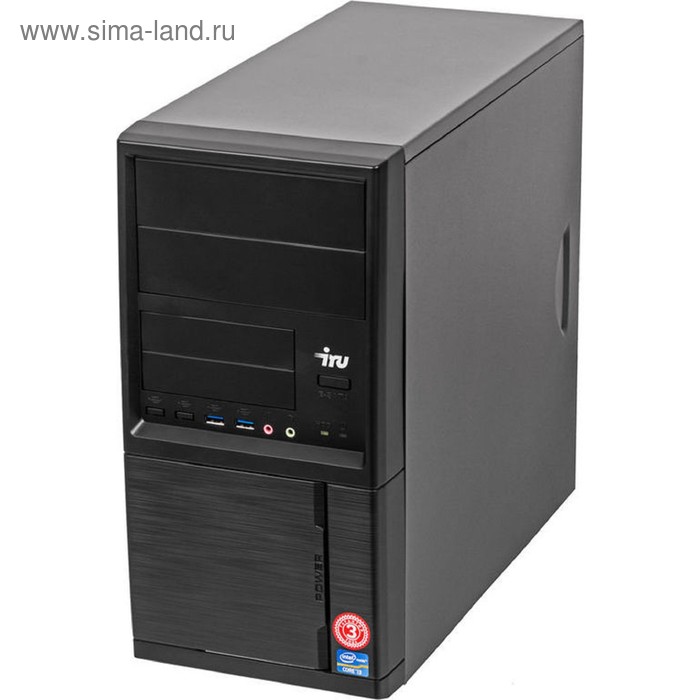 Компьютер IRU Office 313 MT i3 9100F (3.6), 4Гб, SSD120Гб, GT710 1Гб, 400W, черный - Фото 1
