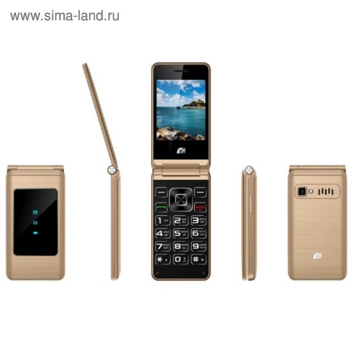 Мобильный телефон ARK V1, 2Sim, 2.4", 2Mpix, microSD, золотистый - Фото 1