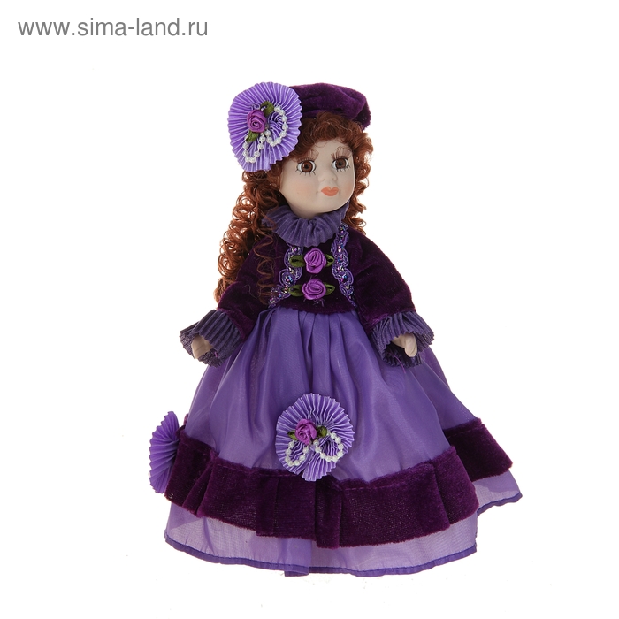 Кукла коллекционная "Зиночка в сиренево-синем платье" 23 см - Фото 1