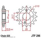 Звезда передняя, ведущая, JTF296 для мотоцикла, стальная, цепь 525, 15 зубьев 4164599 - фото 308095788