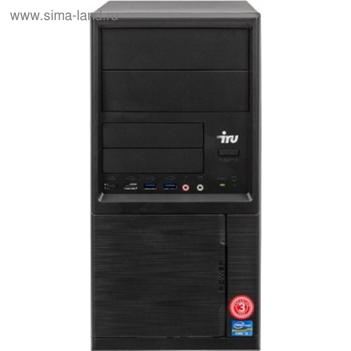 Компьютер IRU Office 313 MT i3 8100 (3.6), 4Гб, SSD120ГбG 630, черный - Фото 1