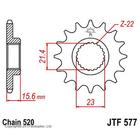 Звезда передняя, ведущая, JTF577 для мотоцикла, стальная, цепь 520, 14 зубьев 4164748 - фото 308095841