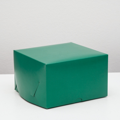 Упаковка для капкейков на 4 шт, без окна, изумрудная, 16 х 16 х 10 см