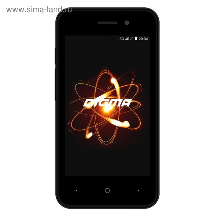Смартфон Digma Atom 3G Linx, 4", 4Гб, 2Sim, Android 8.1, 2Mpix, microSD, темно-серый - Фото 1