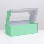 Коробка самосборная, с окном, мятная, 16 х 35 х 12 см МИКС 4589014