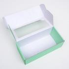 Коробка самосборная, с окном, мятная, 16 х 35 х 12 см МИКС 4589014