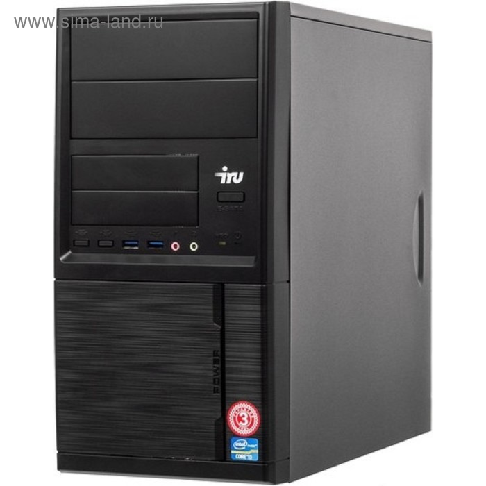 Компьютер IRU Office 313 MT i3 9100F (3.6), 4Гб, 1Тб 7.2к, GT710 1Гб, 400W, черный - Фото 1