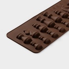 Форма для шоколада Доляна «Шахматы», силикон, 20.6×8.8 см, 16 ячеек, коричневая - Фото 3