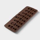 Форма для шоколада Доляна «Шахматы», силикон, 20.6×8.8 см, 16 ячеек, коричневая - Фото 4