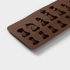 Форма для шоколада Доляна «Шахматы», силикон, 20.6×8.8 см, 16 ячеек, коричневая - Фото 5