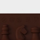 Форма для украшений Доляна «Шахматы», силикон, 20,6×8,8 см, 16 ячеек, цвет коричневый - Фото 6