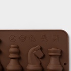 Форма для шоколада Доляна «Шахматы», силикон, 20.6×8.8 см, 16 ячеек, коричневая - Фото 6