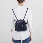 Рюкзак-сумка, отдел на молнии, наружный карман, длинный ремень, цвет синий - Фото 3