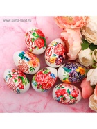 Термонаклейки на 7 яиц «Цветы» на пасху, 7.3×34.2 см - Фото 2