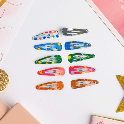 Невидимка для волос "Молли" (набор 10 шт) 2,7 см, звёздочки