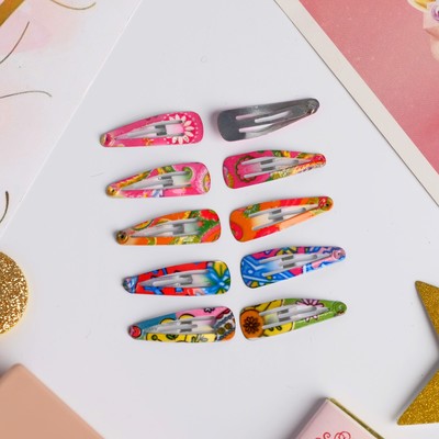 Невидимка для волос "Молли" (набор 10 шт) 2,7 см, ассорти