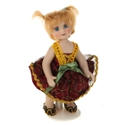 Кукла коллекционная "Малышка Кристина в бордовом платье" 15 см - Фото 1