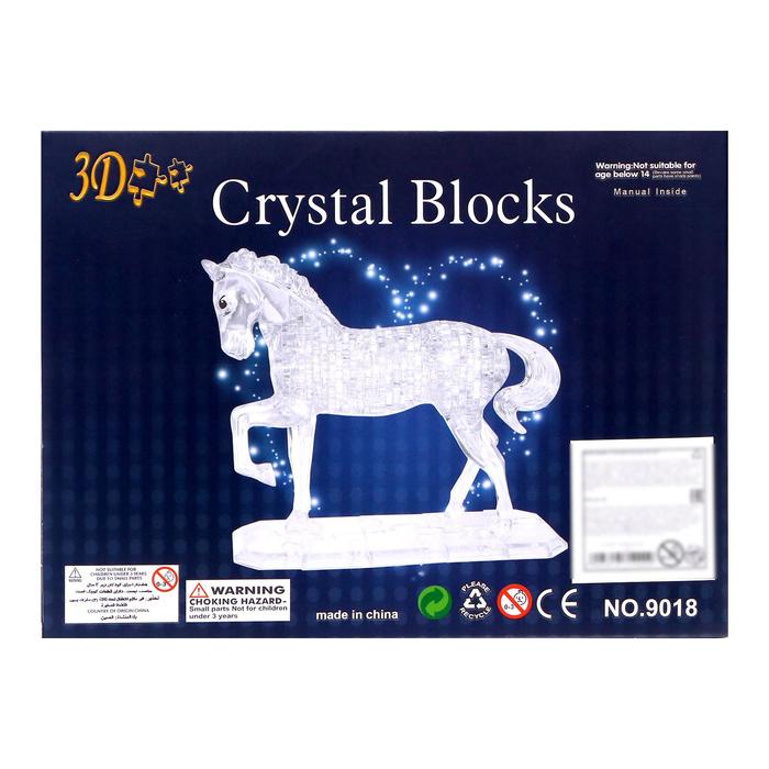 Пазл 3D кристаллический, «Лошадь» на подставке, 100 деталей, цвета МИКС - фото 1887632898