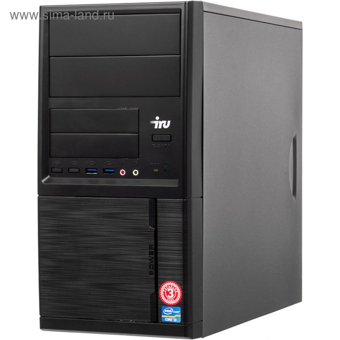 Компьютер IRU Office 313 MT i3 8100 (3.6), 8Гб, SSD120ГбG 630, 400W, черный - Фото 1