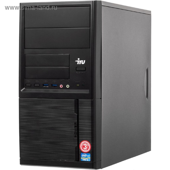 Компьютер IRU Office 225 MT Ryzen 5 2400G (3.6), 8Гб, SSD240Гб, RX Vega 11, 400W, черный - Фото 1