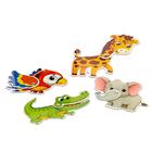 Пазлы подвижные «Весёлые зверята», 4 пазла, 8 деталей - Фото 5