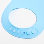 Нагрудник для кормления силиконовый с карманом, цвет голубой - фото 42847037